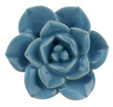 Turquoise Flower Ceramic Cabinet Knobs